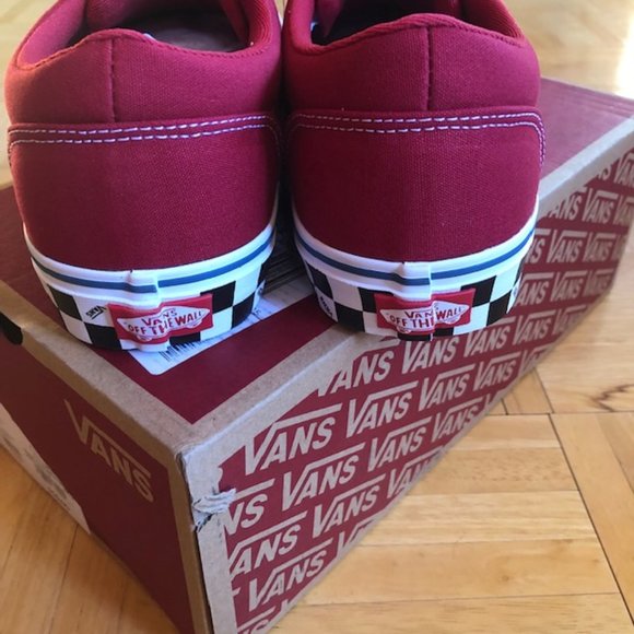 Vans Doheny Men's Red Checked Canvas Lace Up Low Tops Sneakers - Picture 9 of 10